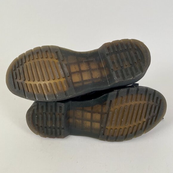 Dr. Martens Original 1460 Black Leather Boots With Subtle Floral Detail, Size 5 - Picture 7 of 9